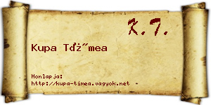 Kupa Tímea névjegykártya